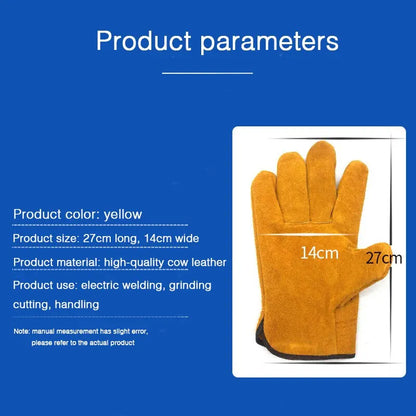 Men's Work Gloves – Soft Cowhide Driver, Hunting, Driving, Farm, Garden & Welding Safety Mechanic Gloves