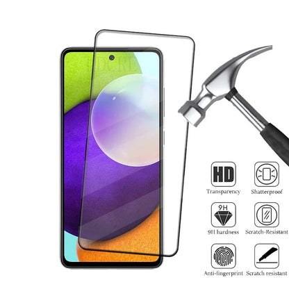 4 Pack Samsung Galaxy A52 Screen Protector – 9H Tempered Glass Full Cover with Strong Adhesive