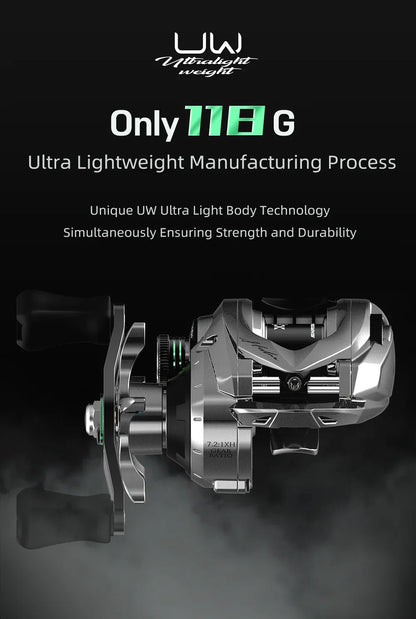Histar Verdant BFS Ultra-Light 118g Carbon Fiber Baitcasting Reel – 7.2:1 Gear Ratio, 4KG Drag, Durable & High-Performance