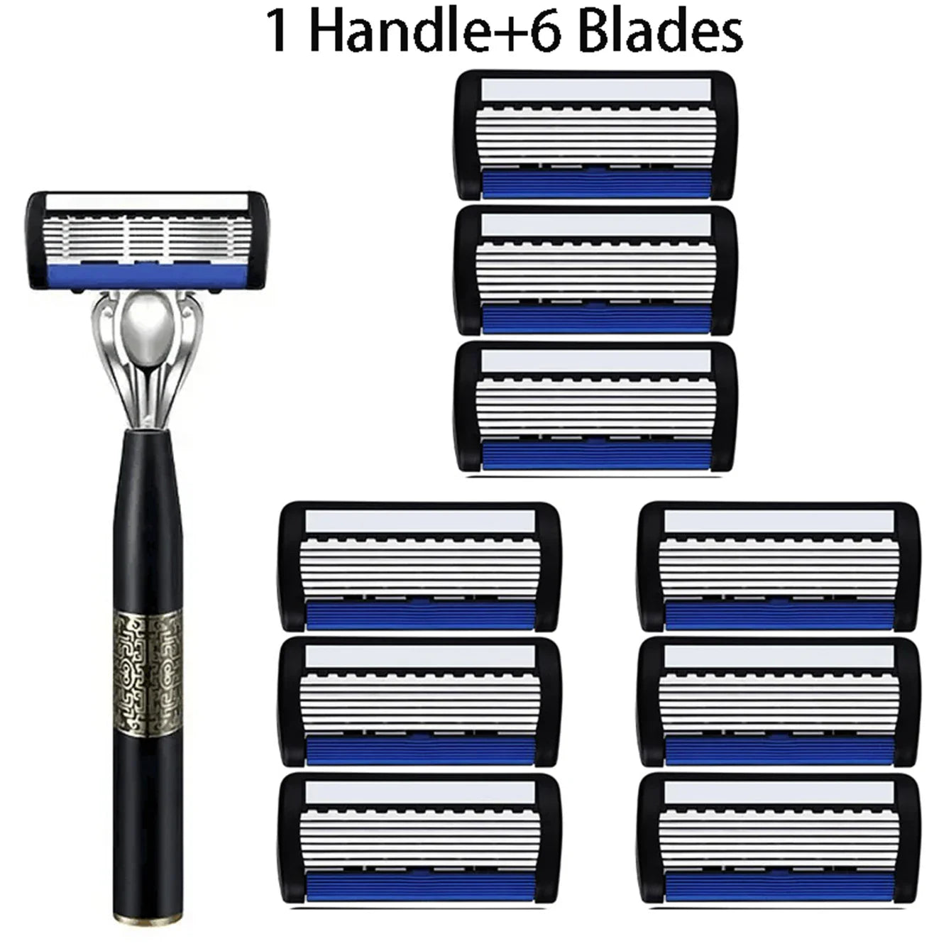 Men’s 7-Layer Stainless Steel Safety Razor – Washable Manual Shaver with Beard Guard & Metal Razor Holder