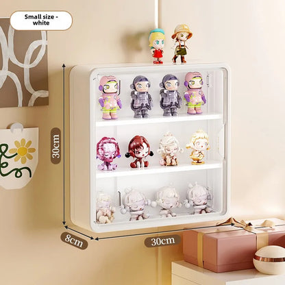 Wall-Mounted Doll Blind Box Storage Rack – Magnetic Suction Figurine Display Cabinet, Dustproof Handheld Box for Collectibles