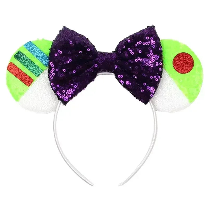 Toy Story Character Headbands - Sequin Bow, Woody, Buzz Lightyear & Alien Hair Accessories for Girls