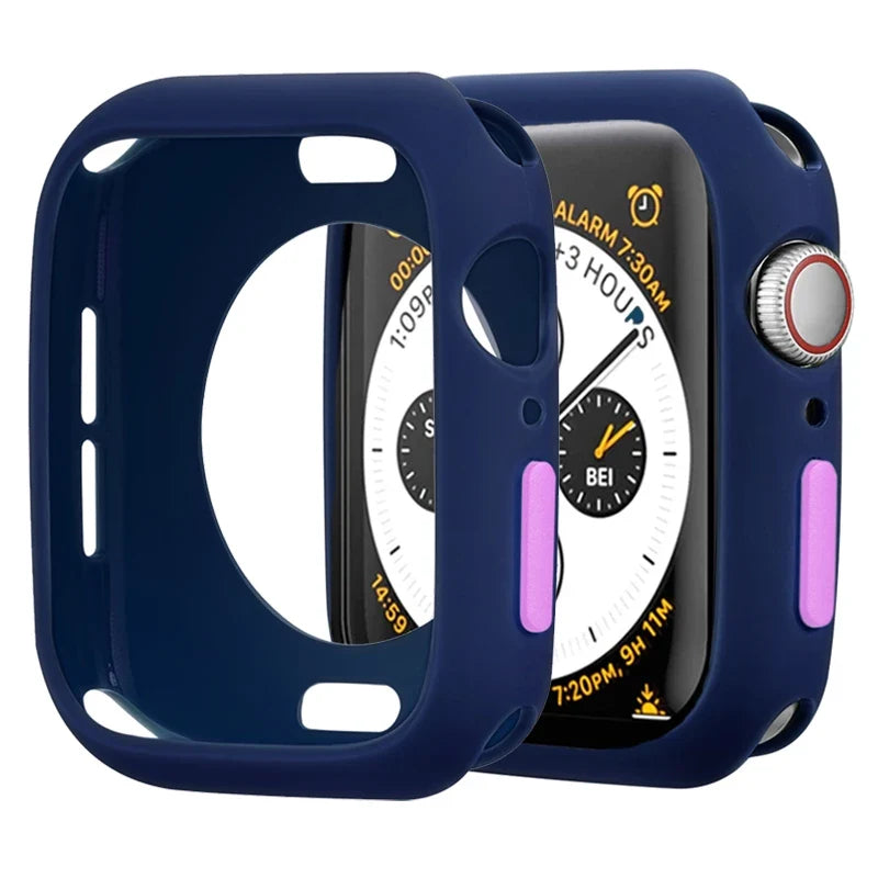Apple Watch Silicone Case Cover - Soft Bumper Protective Accessory for Ultra 49mm Series 9 8 7 SE 6 5 45mm 41mm 44mm 40mm