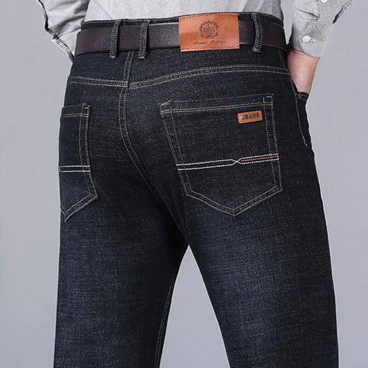 Men’s Classic Black Jeans — Soft Biker Denim Pants Jean Homme Pantalones Hombre Masculino Overalls, Sizes 32-38