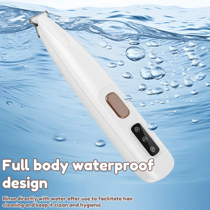 New Dog Paw Trimmer with LED Light – Waterproof Pet Hair Clipper with LED Display & 18mm Wide Blade for Grooming