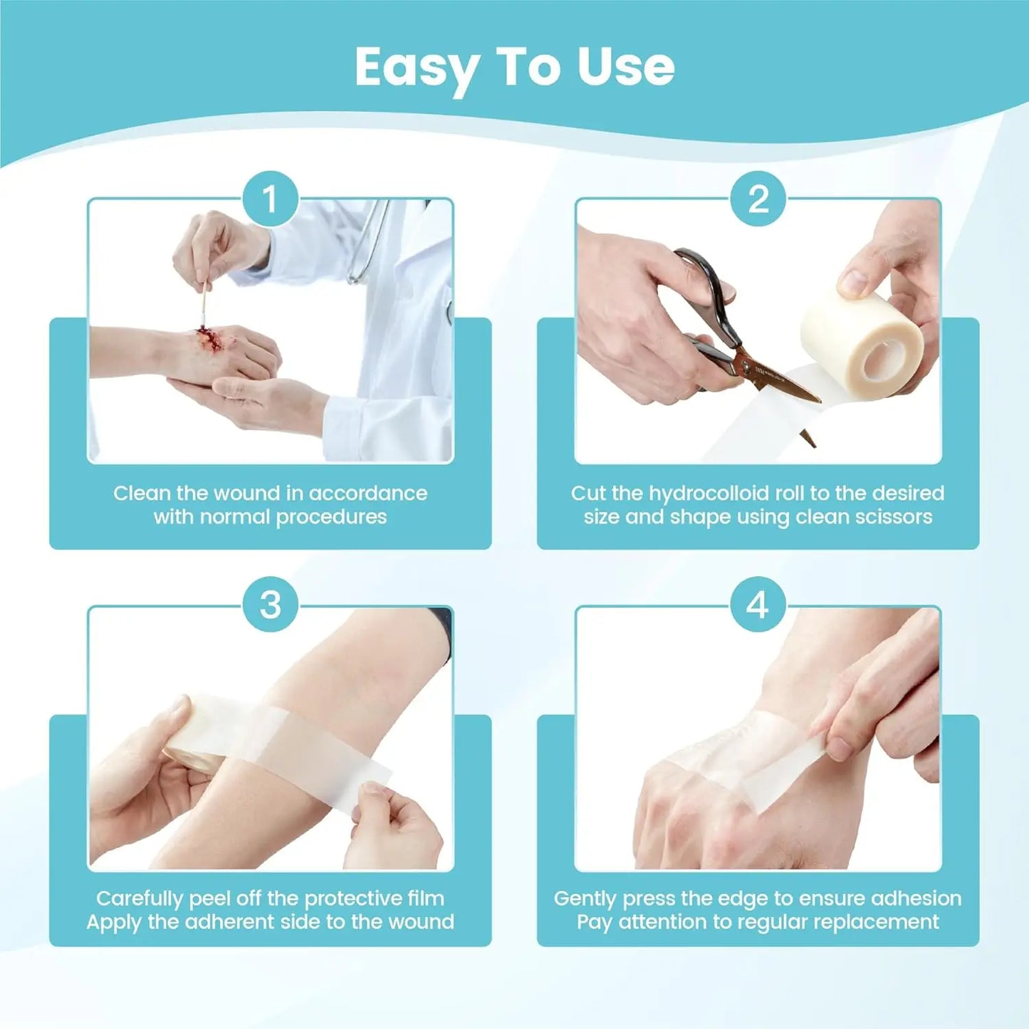 Pimple Patch Wound Dressing Roll - Cuttable Skin-Friendly Adhesive Tape for Clean Skin Protection