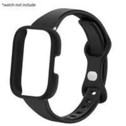 Slim Silicone Strap & Case - Soft Matte Protective Cover Bracelet for Redmi Watch 6/5/4 Active & 5 Lite