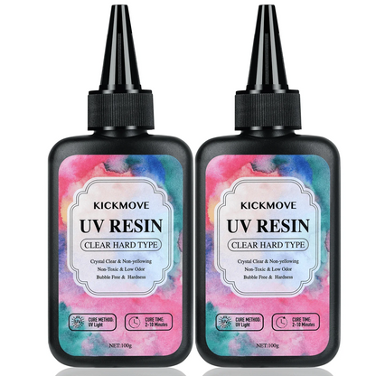 300g Clear UV Resin – Hard Crystal-Clear Epoxy Resin, Upgraded Fast Curing Formula for Jewelry & Craft Making