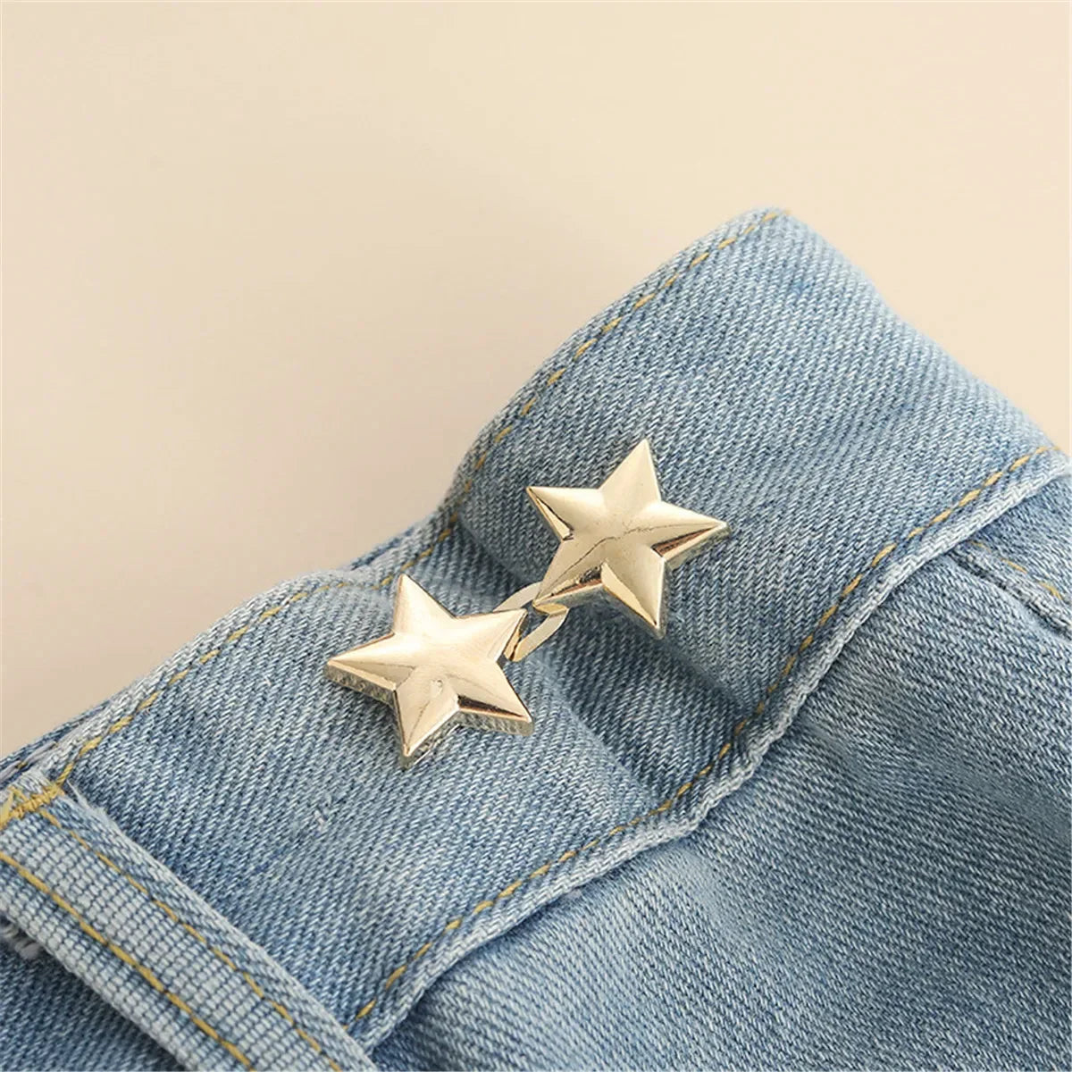 Adjustable Jeans Button Clips - Waist Tightener Buckle, Snap Button Adjuster for Pants and Skirts, Retractable Button