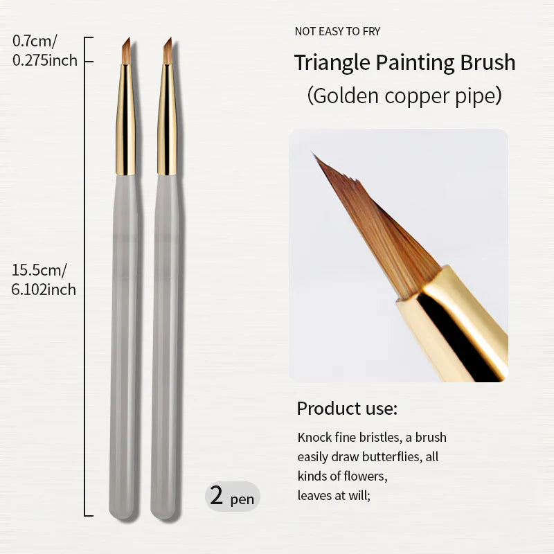 RSNAIL Nail Art Liner Brushes — 18mm Slender Long Line Painting Pen for French Stripe Nail Art, UV Gel DIY Manicure Tool