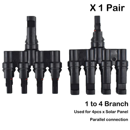 DC Solar Connector Kit 1000V 30A – IP67 Waterproof PV/MC Cable Connectors (5–200 Pcs, 2.5/4/6mm²)