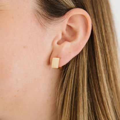 2024 Gold Square Hoop Earrings – Stainless Steel Geometric Jewelry for Women