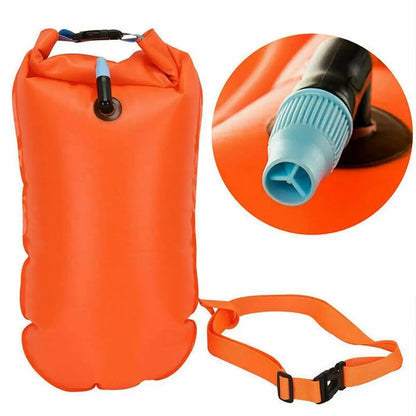 Inflatable Swimming Buoy Tow Float – Double Air Bag with Waist Belt, Dry Bag for Water Sports & Swimming Storage