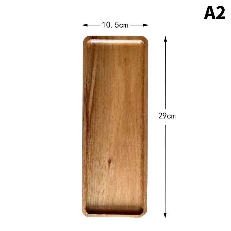 Solid Wood Round Dessert Plate – Japanese-Style Wooden Tray for Snacks, Dried Fruit & Tableware