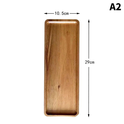 Solid Wood Round Dessert Plate – Japanese-Style Wooden Tray for Snacks, Dried Fruit & Tableware