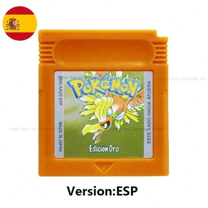 GBC Pokémon Game Cartridge Bundle – Red, Blue, Crystal, Gold, Silver, Yellow & Green, Multi-Language