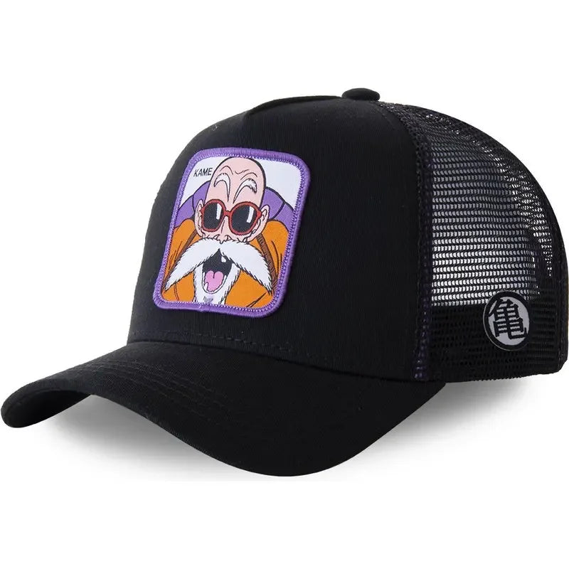 Dragon Ball Son Goku Trucker Cap - Embroidered Adjustable Mesh Sun Visor Hat for Men Summer Travel
