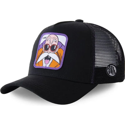 Dragon Ball Son Goku Trucker Cap - Embroidered Adjustable Mesh Sun Visor Hat for Men Summer Travel