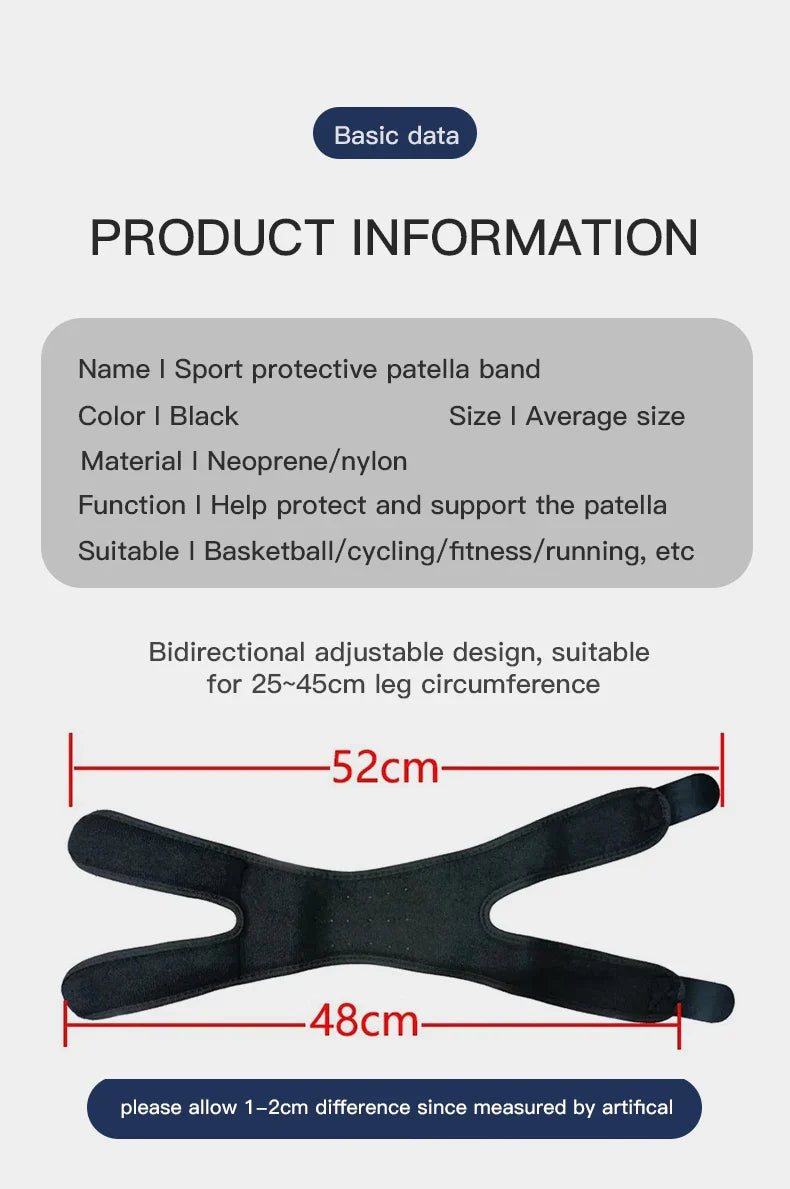 Pressurized Knee Wrap Sleeve — Elastic Support Braces with Pad for Basketball, Tennis & Cycling