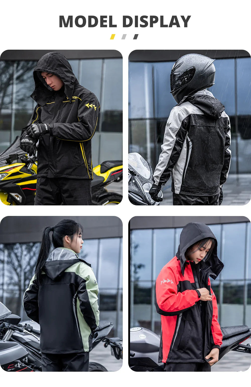 Motorcycle Raincoat Suit - Rainstorm Prevention Jacket & Pants, Camping, Hiking, Fishing, Moto Rain Gear for Riders