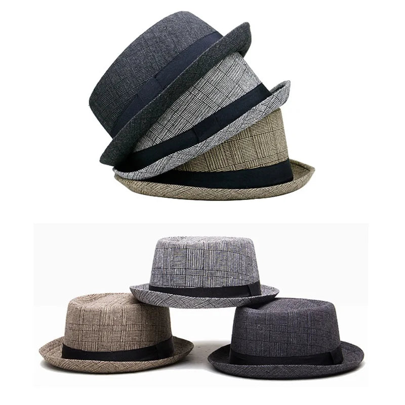 Cotton Sun Protection Jazz Hat for Men - Retro Style Top Hat for Outdoor Hip-Hop and Street Dance