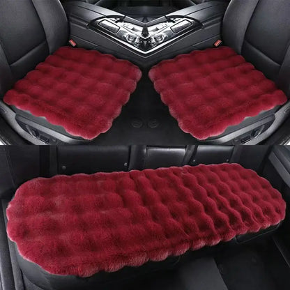 Winter Plush Car Seat Covers – Ultra-Soft Rabbit Fur Cushion Pads for Warmth, Universal Fit Auto Chair Protectors