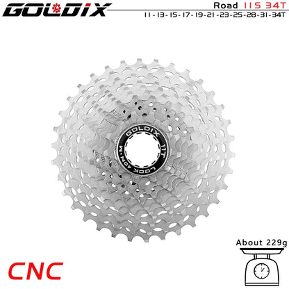 GOLDIX Ultralight CNC Road Bike Cassette — 11/12-Speed 28T-36T Sprocket for SHIMANO HG, K7 11S/12S