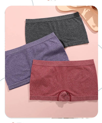 4pcs Women’s Boxer Underwear — Comfortable Solid Color Hipster Boyshort Panties for Sports & Everyday Wear