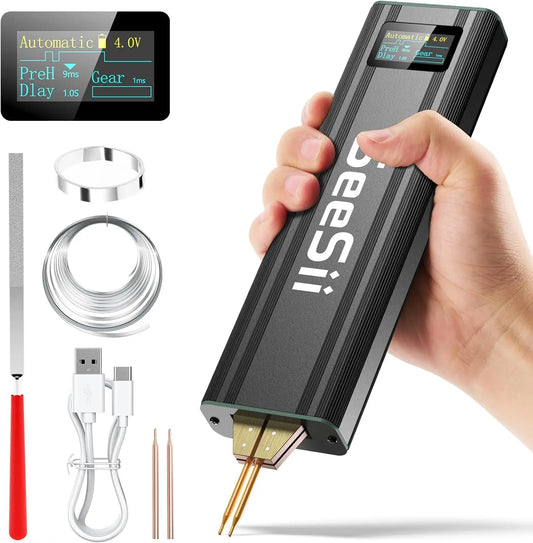 Seesii 80-Gear Mini Portable Spot Welder – Handheld Digital Display Welder for 0.1-0.2mm Nickel Sheets