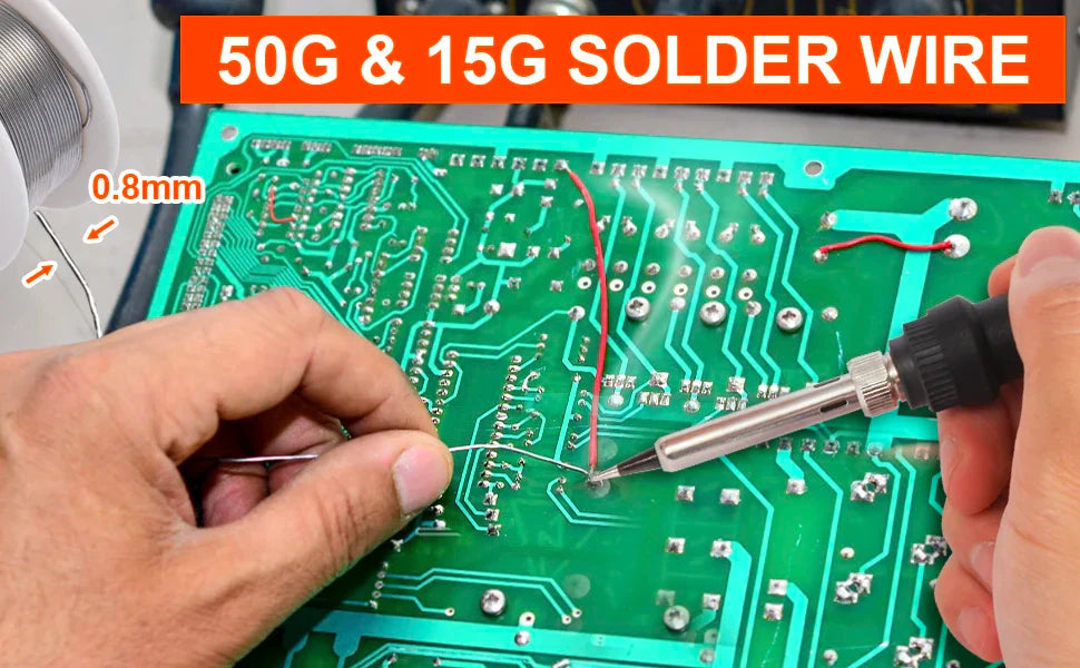 80W LCD Digital Soldering Iron Kit — Adjustable Temperature Electronics Repair Tool with Switch & Solder Tips