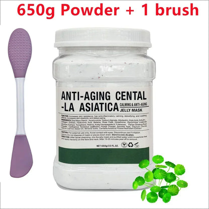 650g Chamomile Hyaluronic Acid Facial Moisturizing Mask Powder with Silicone Brush, Rose Jelly Mask for Skin Elasticity