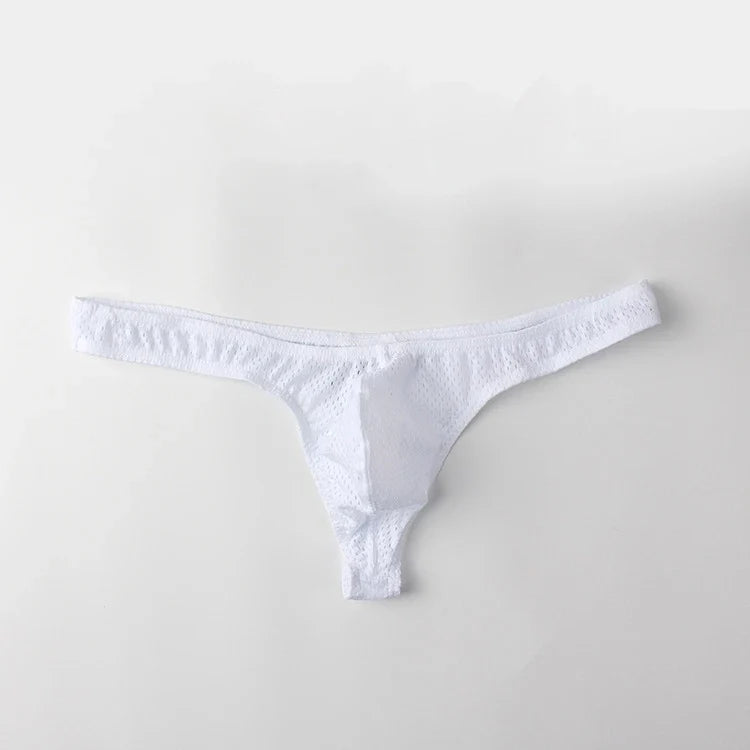 Men’s Ice Silk Low-Rise G-String & Thong Underwear – Breathable Solid Color T-Back U-Pouch Comfort Fit Sexy Lightweight Underpants