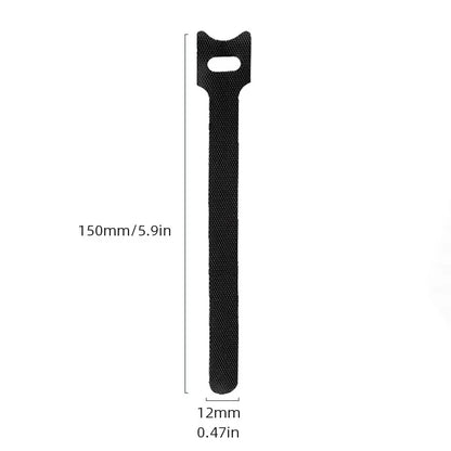 100 Cable Ties 150x12mm T-Buckle Strap Nylon Ring Strap: Black Back-to-Back Data Cable Self-Adhesive Management Ties