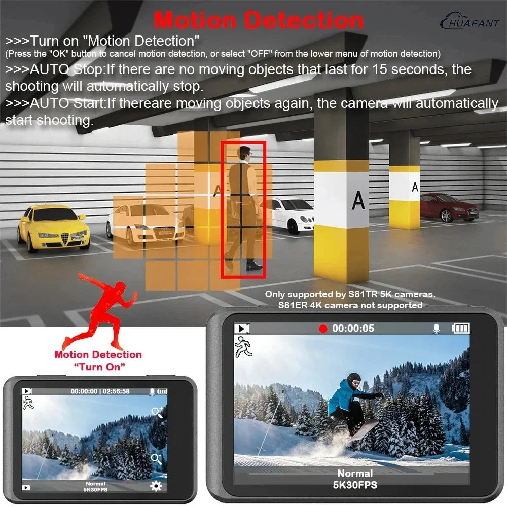 5K Action Camera – 4K 60FPS Dual IPS Touchscreen, WiFi, 170° Wide-Angle, 30M Waterproof, 5X Zoom, Anti-Shake, Remote Control