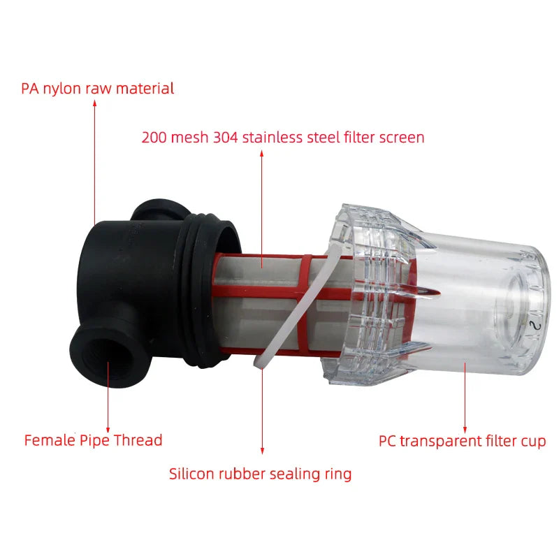 304 Stainless Steel 200 Mesh Filter Screen - Pre-Filter Water Pump Filter for 1/2 Inch, 3/4 Inch, and 1 Inch Filters