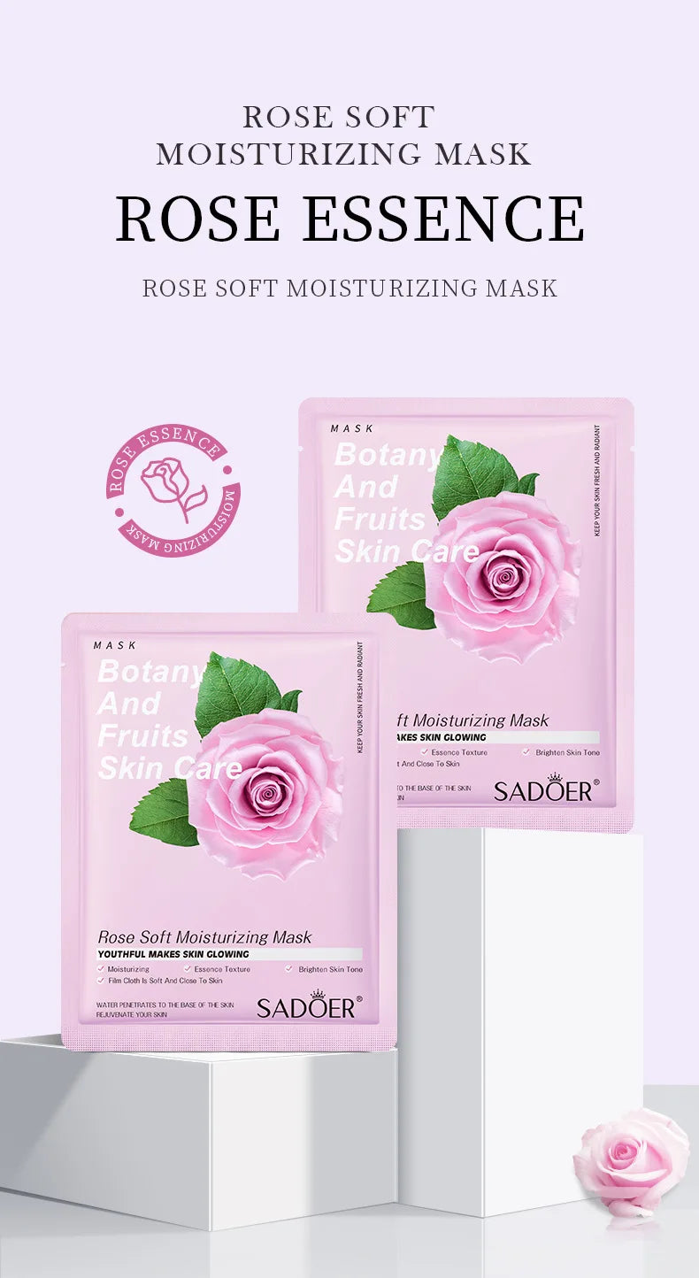8PCS Natural Plant Facial Masks – Korean Skincare Hydrating, Moisturizing & Firming Face Care Set