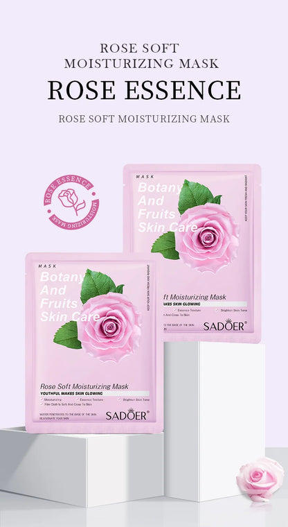 8PCS Natural Plant Facial Masks – Korean Skincare Hydrating, Moisturizing & Firming Face Care Set