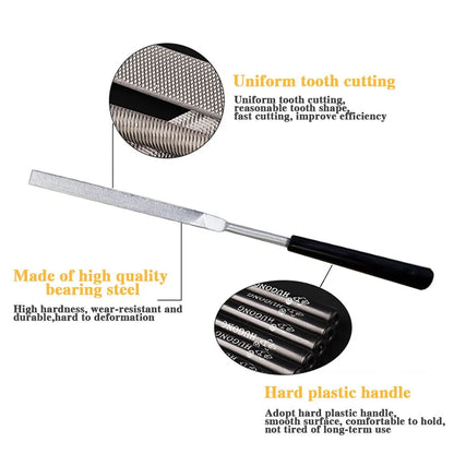 10pcs Diamond Mini Needle Files - 140mm Small Steel Files for DIY Woodworking, Metal, Glass, Stone, and Jewelry Polishing