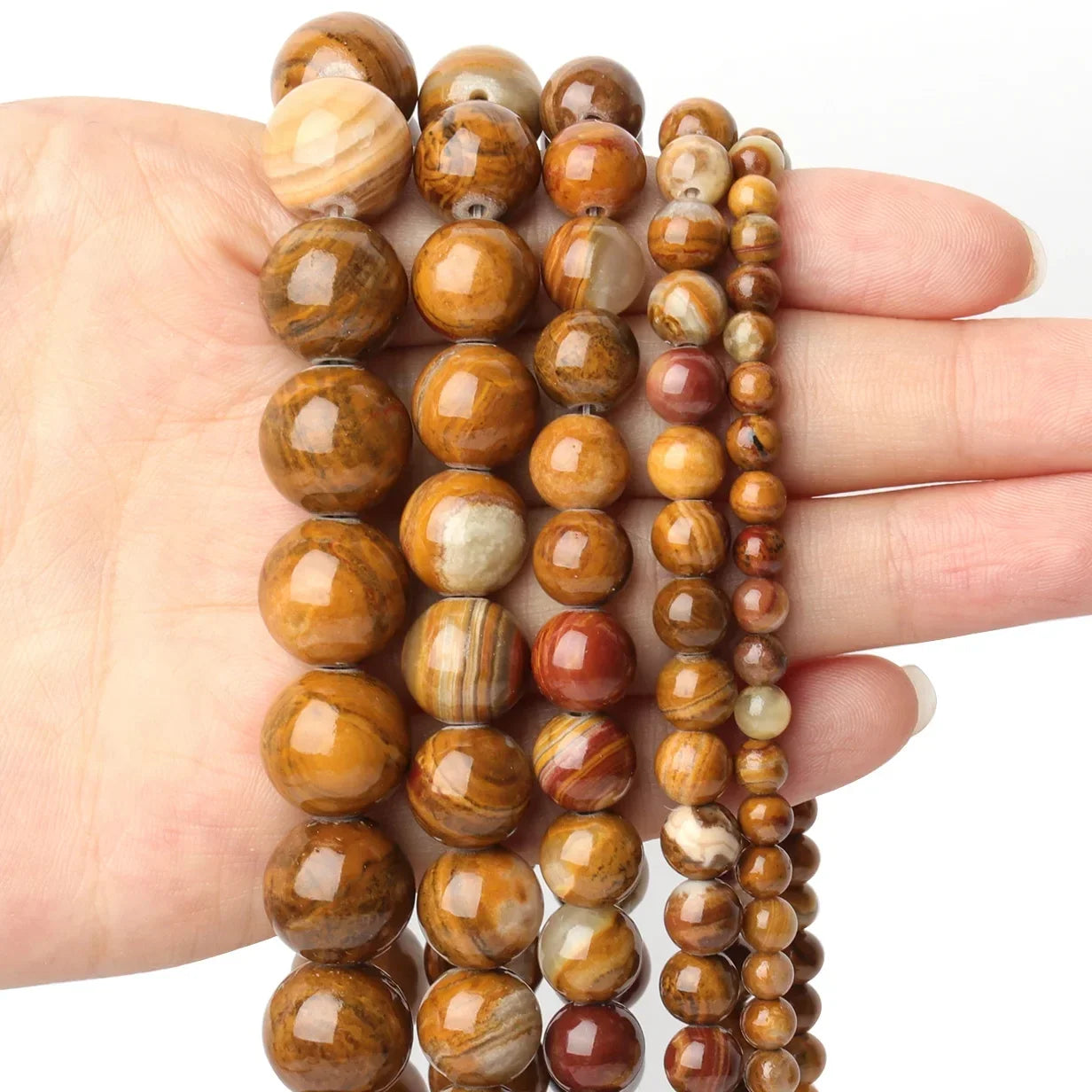 Natural Flame Stone Beads - Yooperlite & Fire Sodalite Loose Spacer Beads for DIY Bracelets and Necklaces