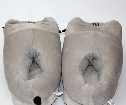 Cartoon Cat Plush Slippers – Warm Winter Indoor Slides, Soft Anime Bedroom Shoes for Men & Women