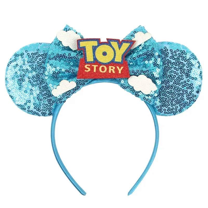 Toy Story Character Headbands - Sequin Bow, Woody, Buzz Lightyear & Alien Hair Accessories for Girls