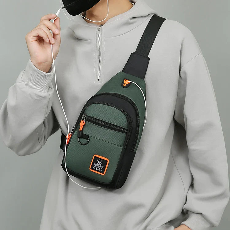 Men’s Outdoor Hiking & Cycling Shoulder Bag – Waterproof Sports Crossbody Chest Bag for Travel