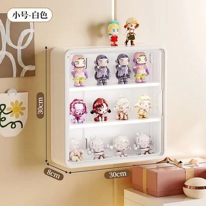 Wall-Mounted Doll Blind Box Storage Rack – Magnetic Suction Figurine Display Cabinet, Dustproof Handheld Box for Collectibles
