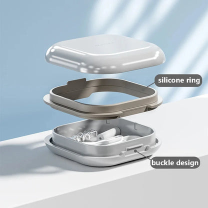 Portable Braces and Mouth Guard Case – Slim Night Denture Holder with Lid for Teeth Aligners and Orthodontic Supplies