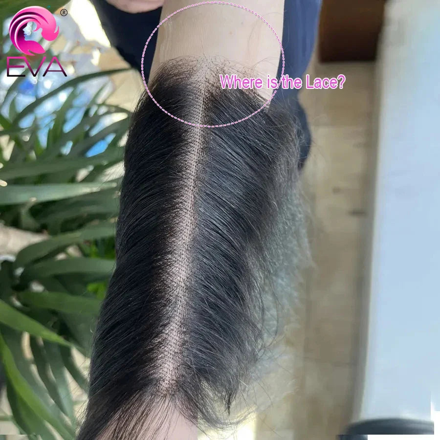 100% Real HD Lace Closure 2x6 – Pre-Plucked Human Hair, Deep Parting Straight & Body Wave