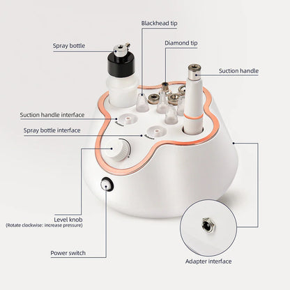 Foreverlily Diamond Facial Peeling Machine – Home Microdermabrasion & Nano Water Spray Exfoliator