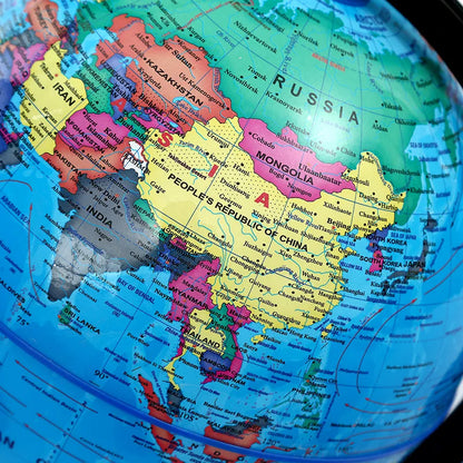 10.6cm HD World Globe for Kids & Adults – 360° Discovery Learning Ball, English Teaching Globe for Ages 6-12