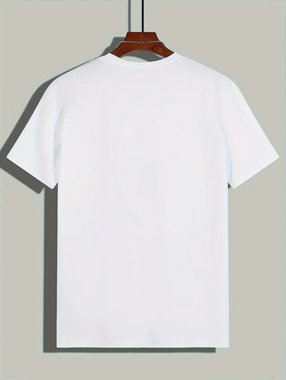 Men's 100% Cotton Summer T-Shirt – Creative Graphic Printed Slim Fit Casual Sports Round Neck Short Sleeve Top