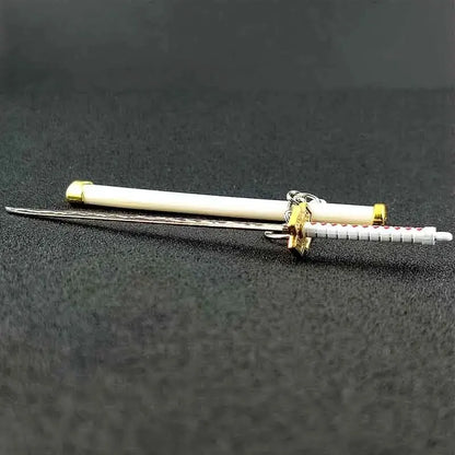 Mini Roronoa Zoro Samurai Sword Keychain - Anime Katana Buckle with Scabbard Key Ring - Cosplay Toy Jewelry Gift for Men and Women