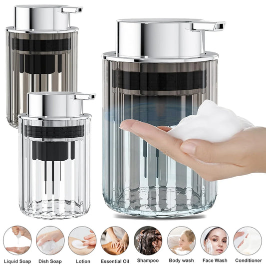 Push-Type Hands Foaming Soap Dispenser - Refillable Liquid Soap Mousse Bottle for Bathroom/Kitchen
